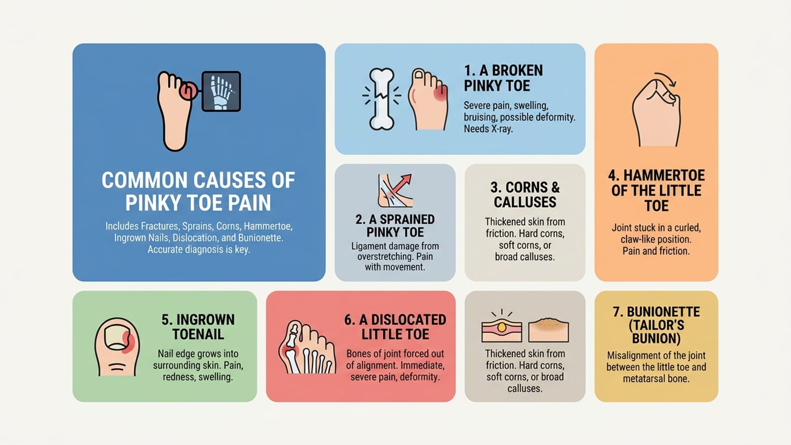 Little Toe Hurts? Learn About Pinky Toe Pain — infographic