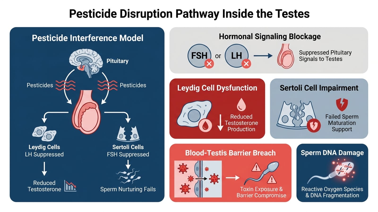 Pesticide Disruption Pathway Inside the Testes