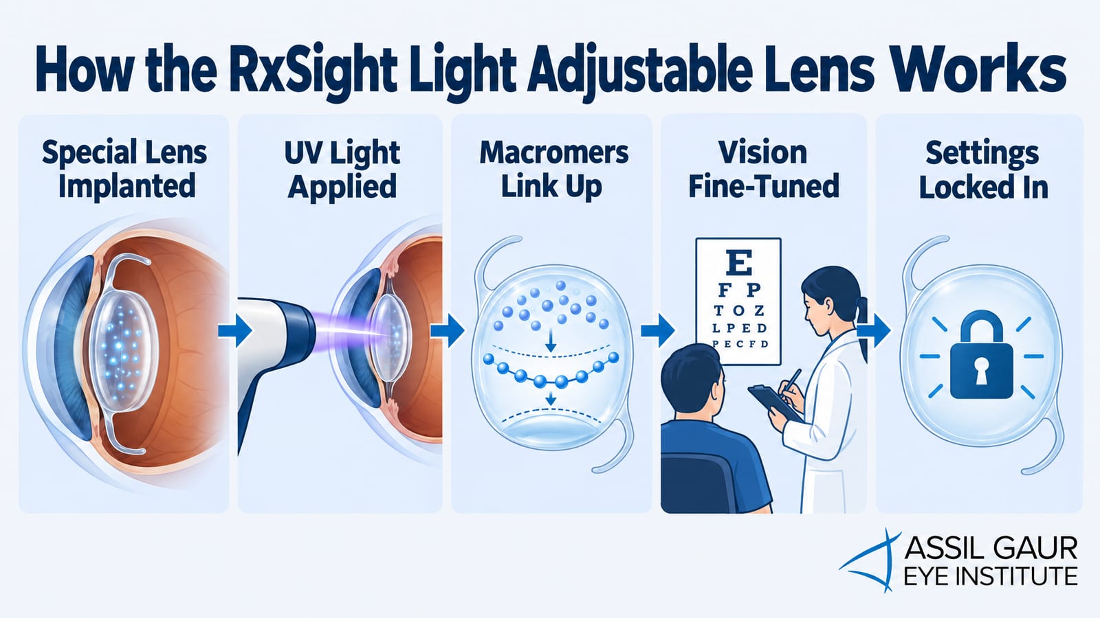 RxSight Light Adjustable IOL — infographic